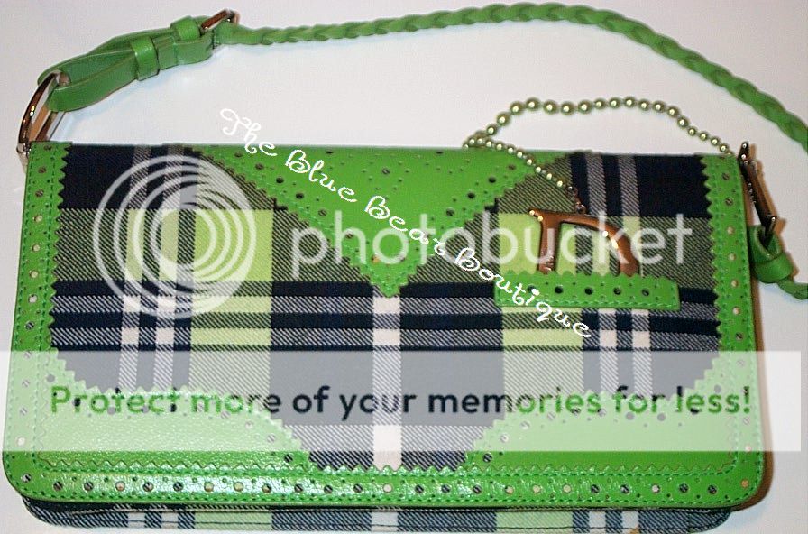 Christian Dior DTrick Tartan Green Plaid Bag Purse  