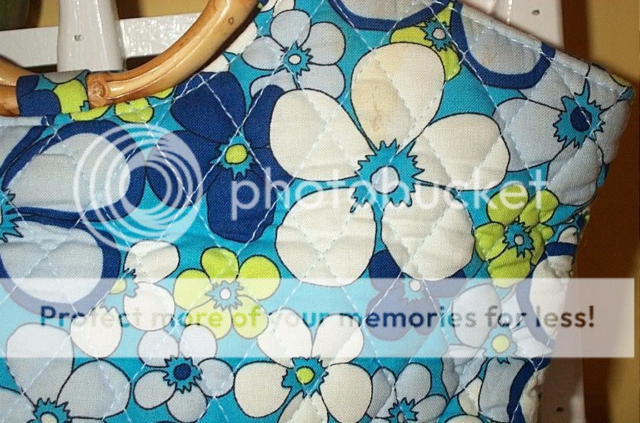 Vera Bradley Retired Petal Power Blue Bamboo Satchel  