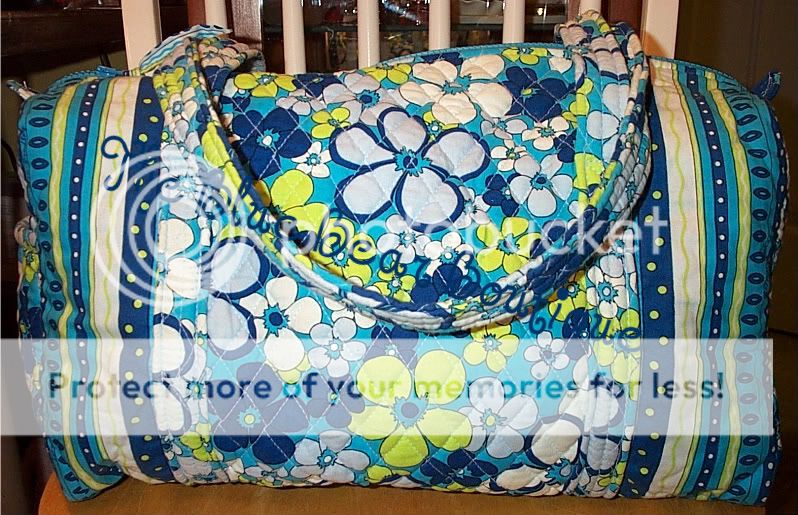 Vera Bradley Retired Petal Power Turquoise Sport Duffel  