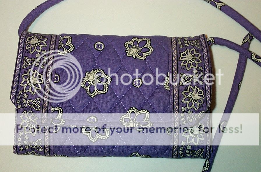 Vera Bradley Retired Purple Bandanna Wallet With Strap  