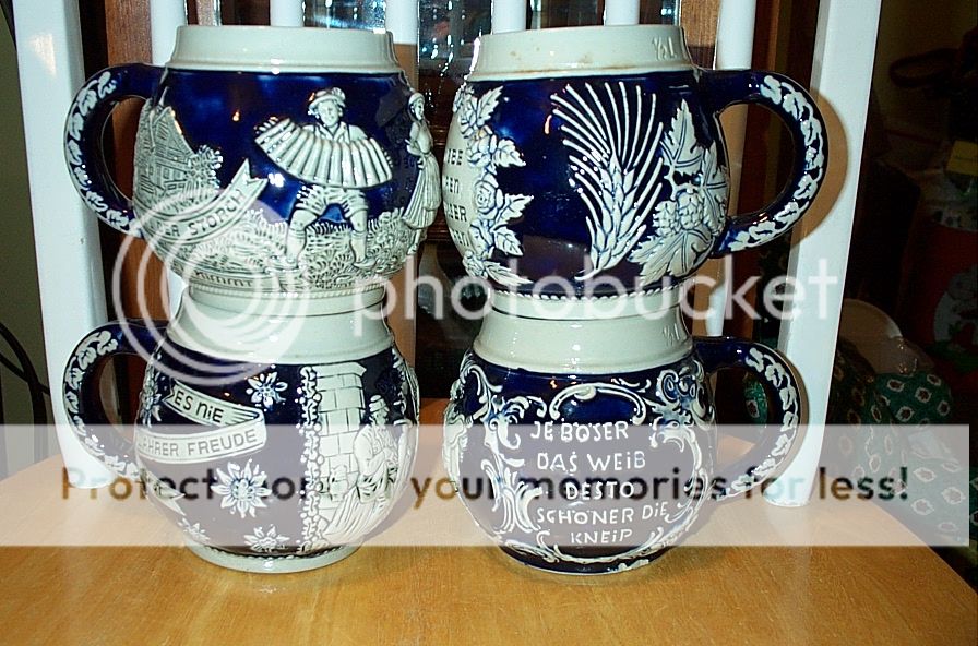 very nice set of 4 half liter stein mugs