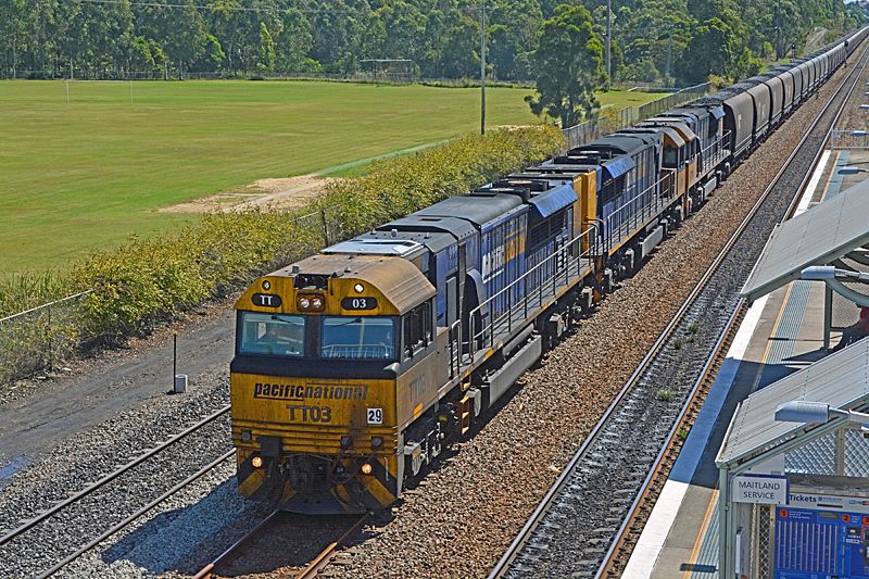 Coals to Newcastle 2015 (The Hunter valley route) 15%2004%2001%20016%20TT03%20TT120%20TT108%20passing%20Metford