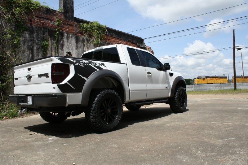 White ford black wheels