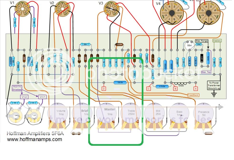 Adding a Master Volume to Hoffman 5F6A circuit and other details