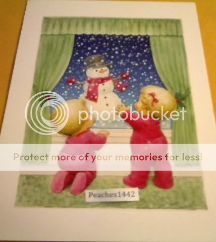 Ruth Morehead Kids at Window Christmas Greeting Card  