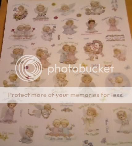 One Sheet of MOREHEAD ANGELS Assorted Stickers with Christian Themed