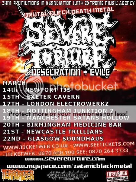 EVILE Tour with SEVERE TORTURE + DESECRATION Severetour