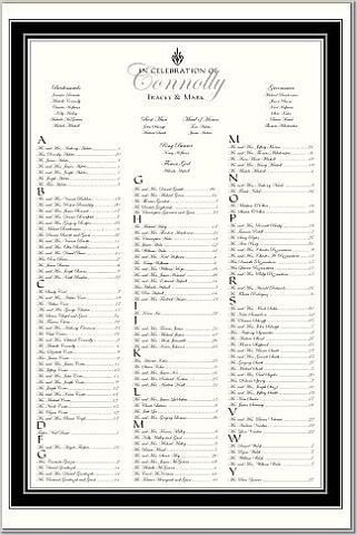 menu-style seating arrangement
