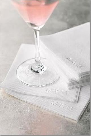 monogrammed cocktail napkins (martha stewart)