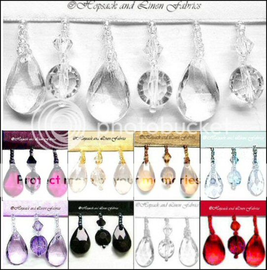 Beaded Edging Trim Bead Trimming TEAR DROP 8 Colours  