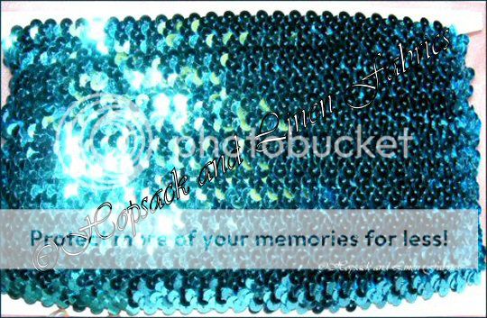 2m SEQUIN ELASTIC STRETCH TRIM 20mm 19mm ¾ ALL COLOURS  