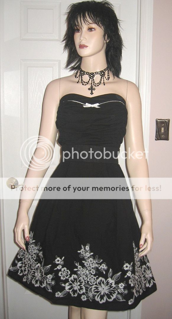   DRESS Black n White STRAPLESS ROCKABILLY xl 1x 14 PLUS SIZE 16  