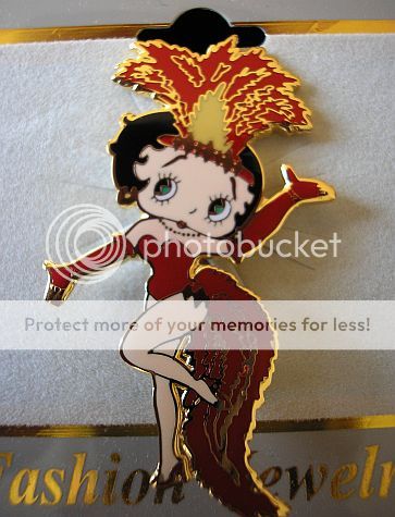 Betty Boop Showgirl Pin Carnivale Vegas Feathers Red Sexy Carded Gift 