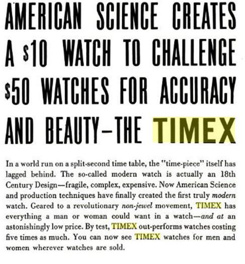 Timex et le V-Conic , ou comment essayer de  faire prendre des vessies pour des lanternes  Vconic2
