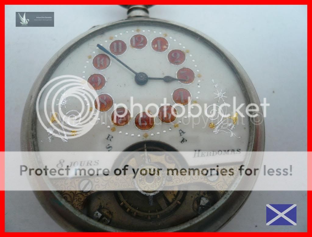 Vintage 8 Day Hebdomas Stem Wind Pocket Watch