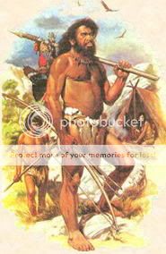 Typical manly-man portrayal of men as the only hunters in prehistory.