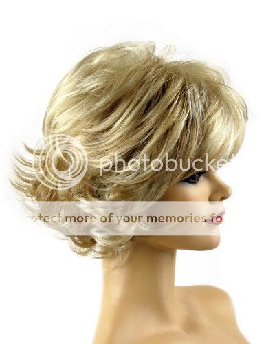 Extra Short Shaggy Flip Wig Blonde HL Mix H24 613 Leslie S