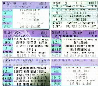 Ministry of Noise: Shows i've seen and ticket stubs!