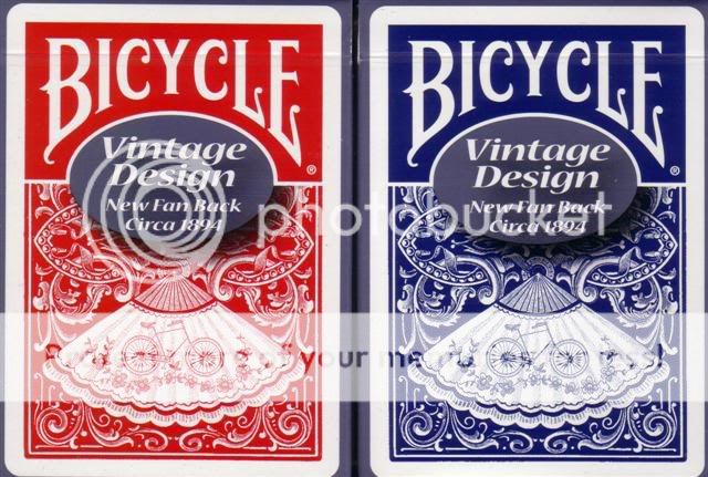 VINTAGE Bicycle NEW FAN Back Playing Cards Red & Blue  