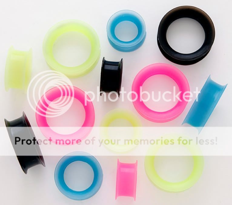PAIR Silicone EAR SKINS Double Flare Tunnels Plugs PICK SIZE/COLOR 6g 
