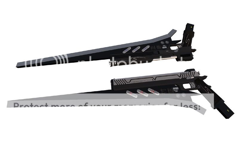 Surges's twin gunblades MASAMUNE and MURAMASA. Twin-Gunblade_001s