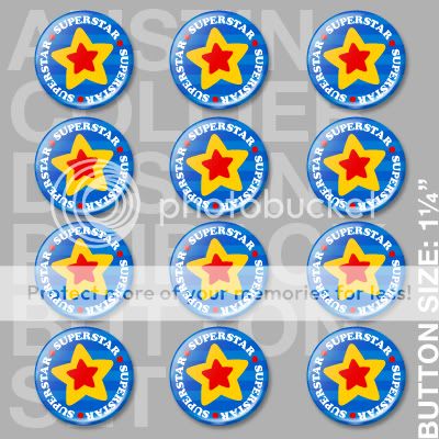 12) SUPERSTAR Pinback Buttons Pins   Super Star  