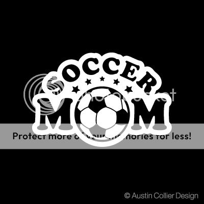 SOCCER MOM Vinyl Decal Car Sticker   School Team Sports  