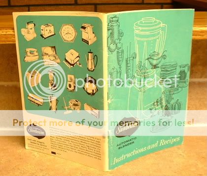 SUNBEAM BLENDER INSTRUCTION BOOKLET RECIPE BL800 BL500  