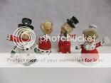 Sets Vintage Japan Christmas Family Salt & Pepper Shakers Kissing 