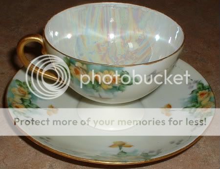 Antique Prussia Royal Rudolstadt Iridescent Lusterware Cup & Saucer