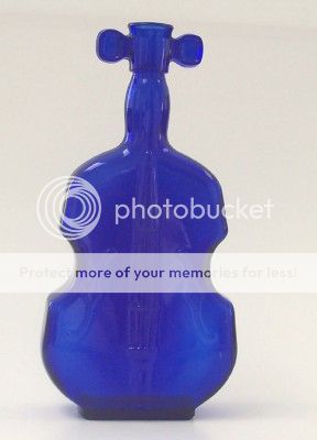 Vintage Cobalt Blue Glass Bottle Bass Cello #2 8 EUC  