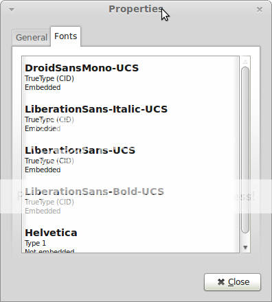 Fonts embedded in my PDF