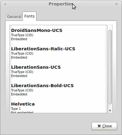 Fonts embedded in my PDF