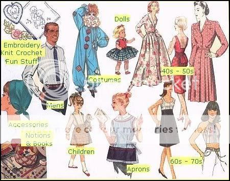 original vintage sewing patterns, fabric items in Hotchpotch Sewing 