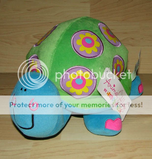 Animal Alley Happy House Turtle Blue Green Flowers Plush Baby Toy Lovey New