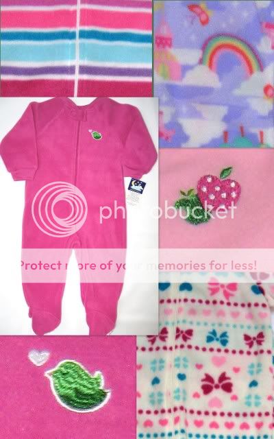 NEW Blanket Sleeper Fleece Pajama Baby Girl sizes OR 4T  