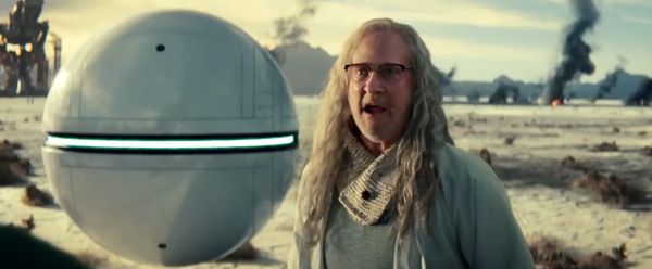 With a mysterious but non-hostile alien entity next to him, Dr. Okun ponders the future of humanity in INDEPENDENCE DAY: RESURGENCE.