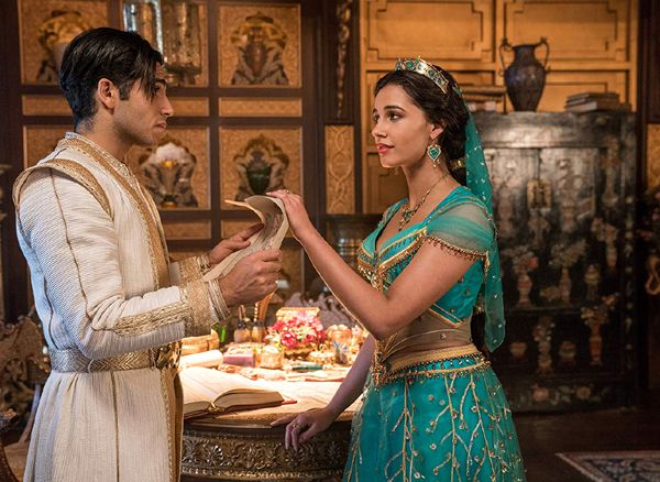 Aladdin, disguised as Prince Ali, converses with Jasmine in ALADDIN.