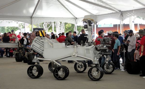 A full-size replica of the Curiosity Mars rover is on display at NASA's Jet Propulsion Laboratory near Pasadena, California...during Explore JPL on May 18, 2019.