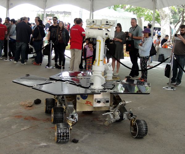 A full-size replica of the Mars Exploration Rover is on display at NASA's Jet Propulsion Laboratory near Pasadena, California...during Explore JPL on May 18, 2019.