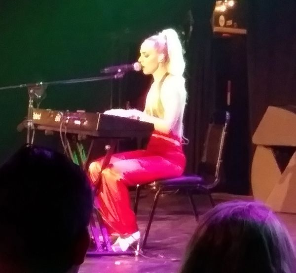Madilyn Bailey plays the keyboard during her performance at The Roxy Theatre in Hollywood...on May 2, 2019.