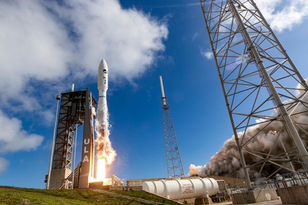 An Atlas V rocket carrying the X-37B Orbital Test Vehicle launches from Cape Canaveral Air Force Station in Florida...on May 17, 2020.