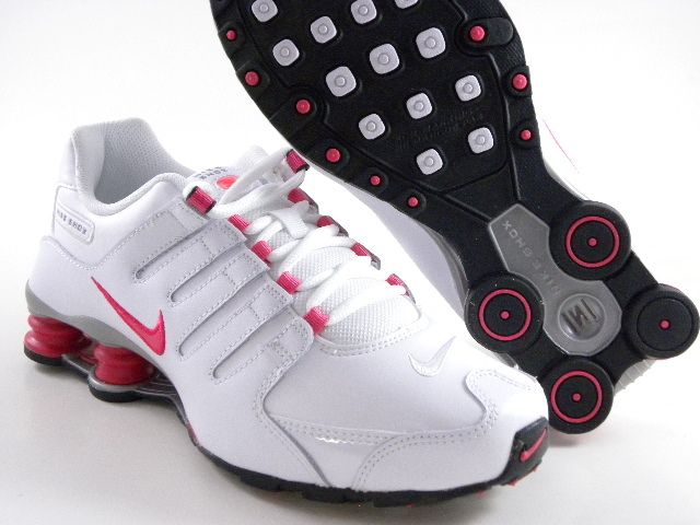 Nike Shox NZ White/Cherry Pink/Black Light Running Trainer GS Girl 