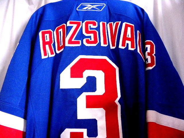 Reebok Rangers Rozsival Blue Hockey Jersey Boy Youth  