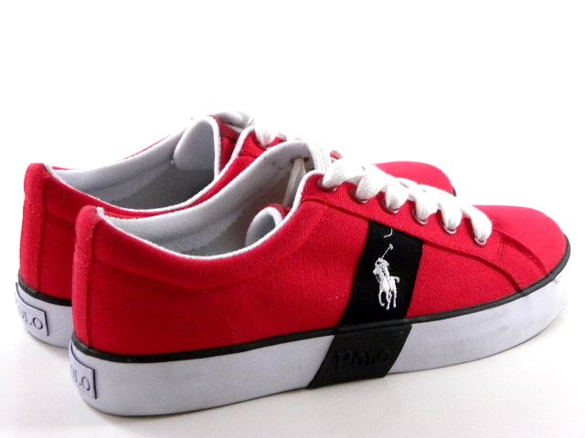 New Polo Ralph Lauren Giles Low Red/Navy Blue Men Shoes  