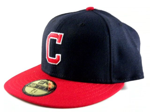 New Era Indians Cooperstown Retro Blue Fitted Hat Men  