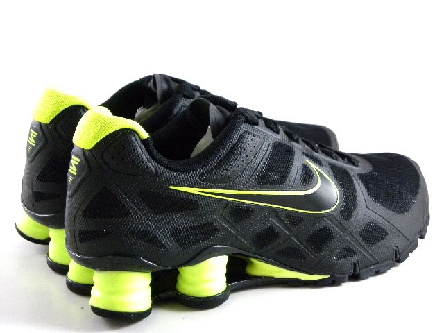 Nike Shox Turbo 12 + Black/Lime Green Running Trainer Gym Work Out Men ...