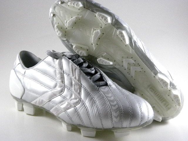 New Hummel Villa Park FG Silver Goat Leather Futball Soccer Cleats 