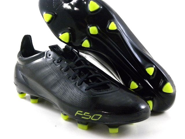 Adidas F50 Adizero Fg All Black/Lime Green Soccer Futball Cleats Boots 