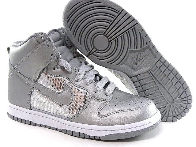 Nike Dunk High Metallic Sparkle Silver/Gray/White Hi Women Wmns Shoes ...
